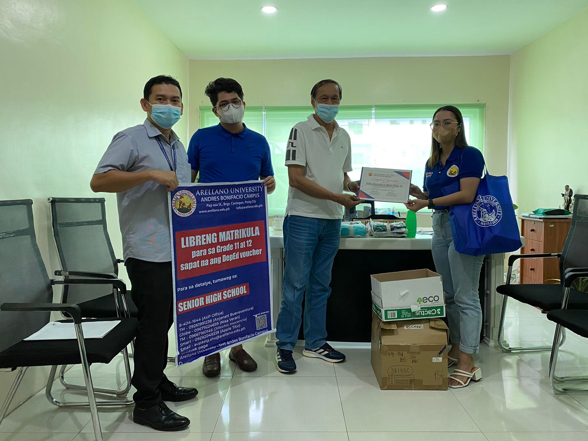 au-pasig-donates-hygiene-kits