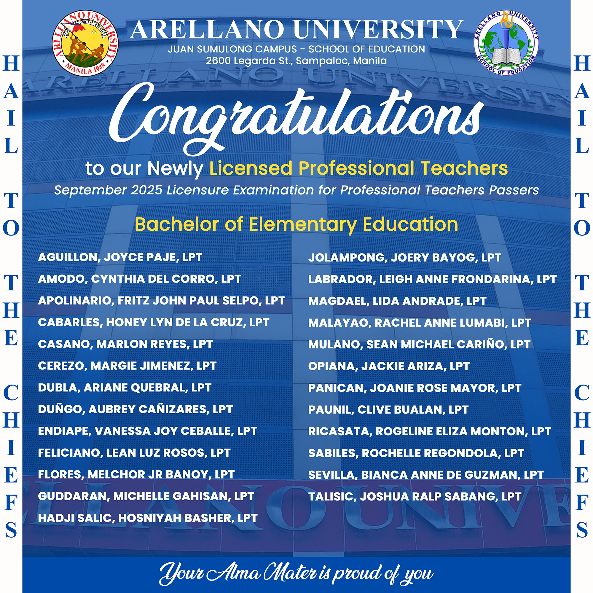AU - Legarda Celebrates New Cohort of Licensed Professional Teachers