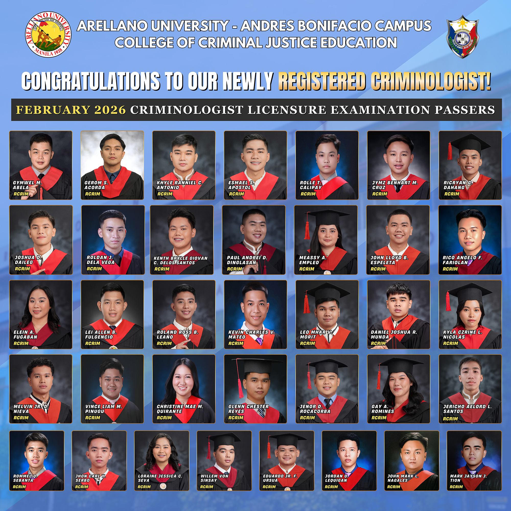 AU-Pasig Pride: 36 New Registered Criminologists Take the Lead!