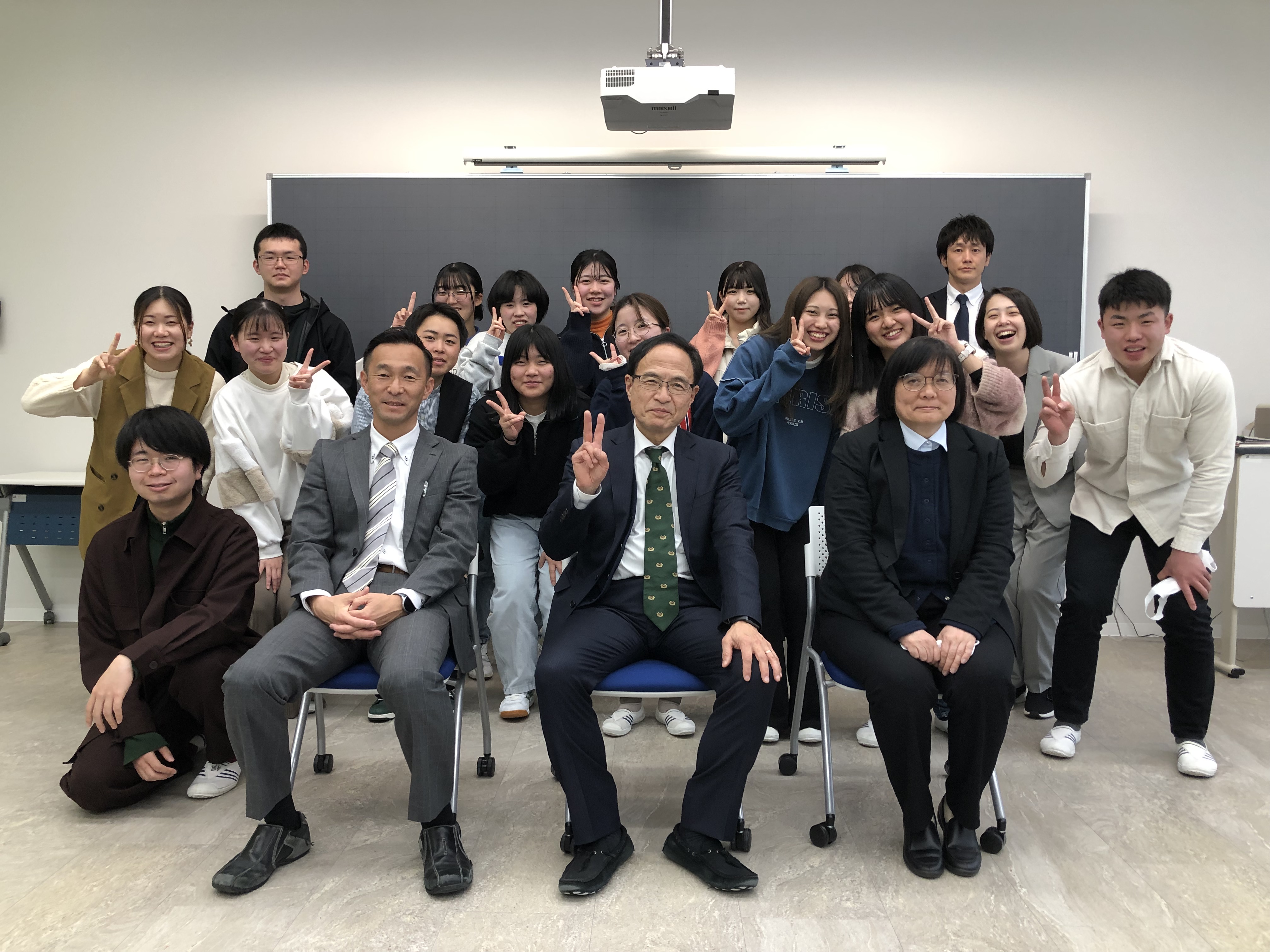 The Gunma University Health and Welfare officials with their students.